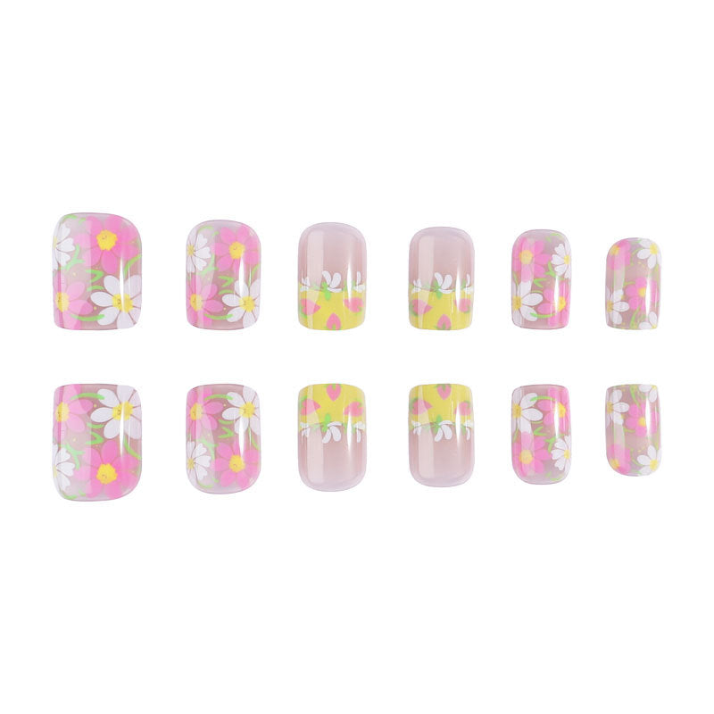 Floral-Themed Press-On Nail Art
