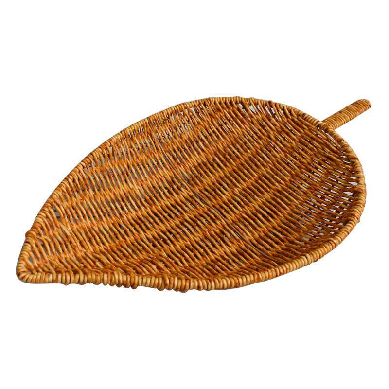 Leaf-Shaped Woven Serving Platter Stornfield