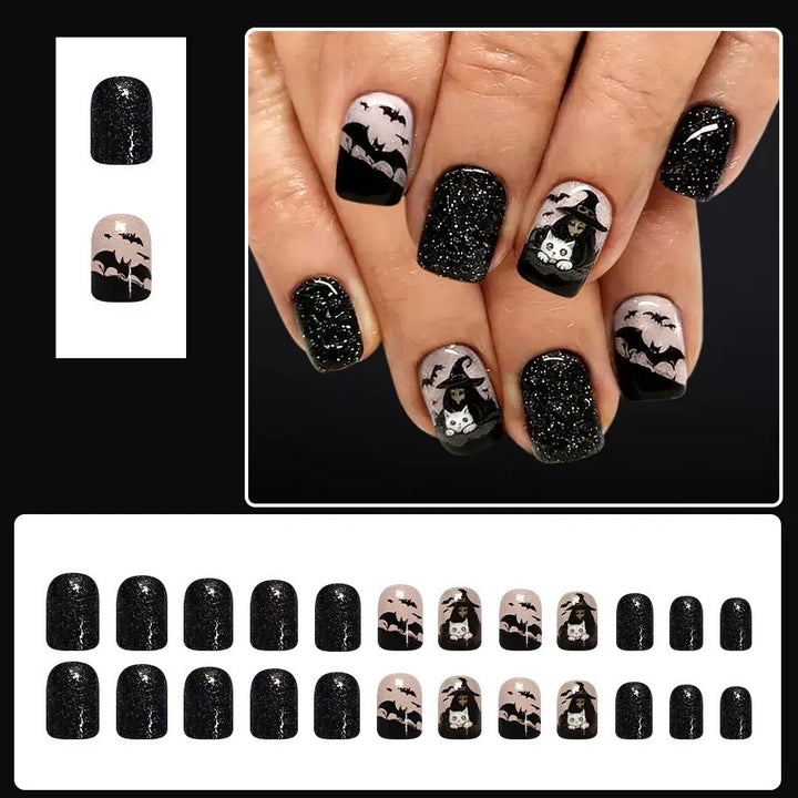 Acrylic nail set with creepy Halloween motif Stornfield