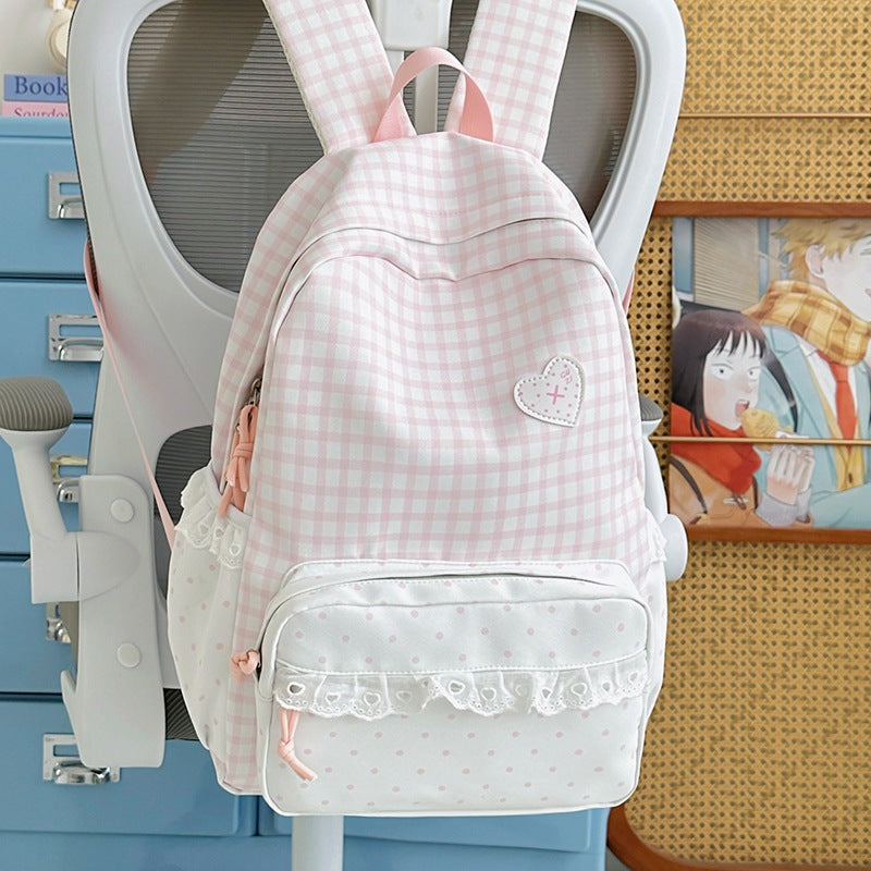 Stylish Gingham Patterned Backpack Stornfield