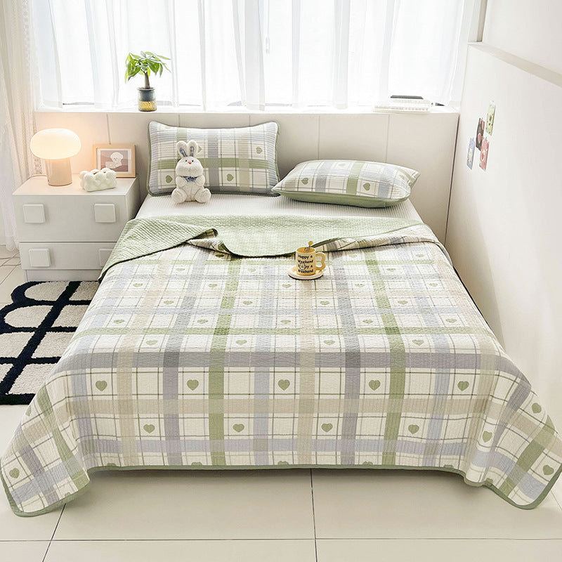 Lightweight Quilted Cotton Bedspread and Mattress Coverlet Set