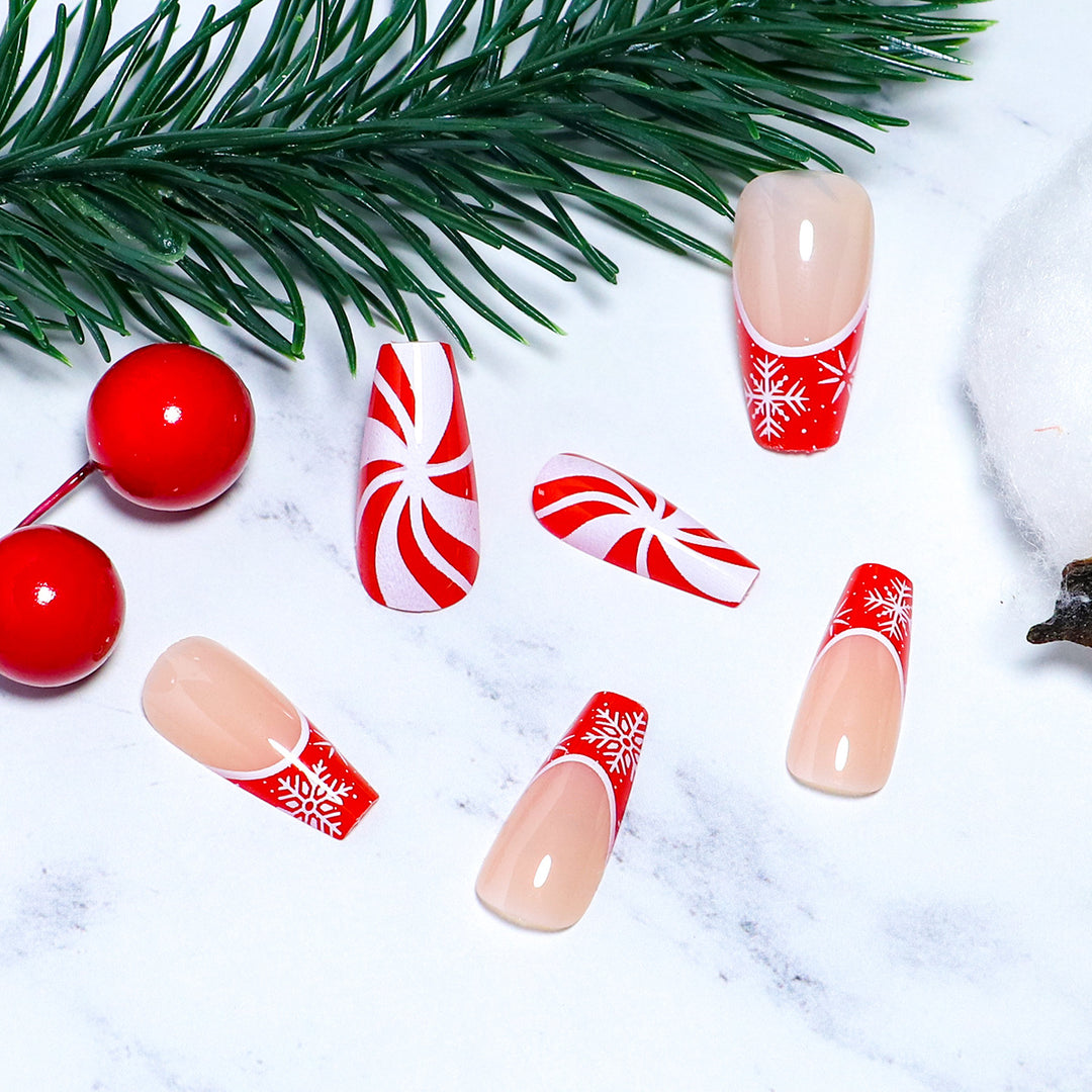 Festive Candy Cane Nail Art Set Stornfield