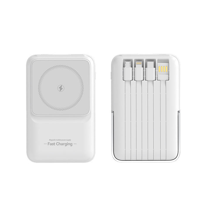 Portable power bank with magnetic charging technology and integrated cable management Stornfield