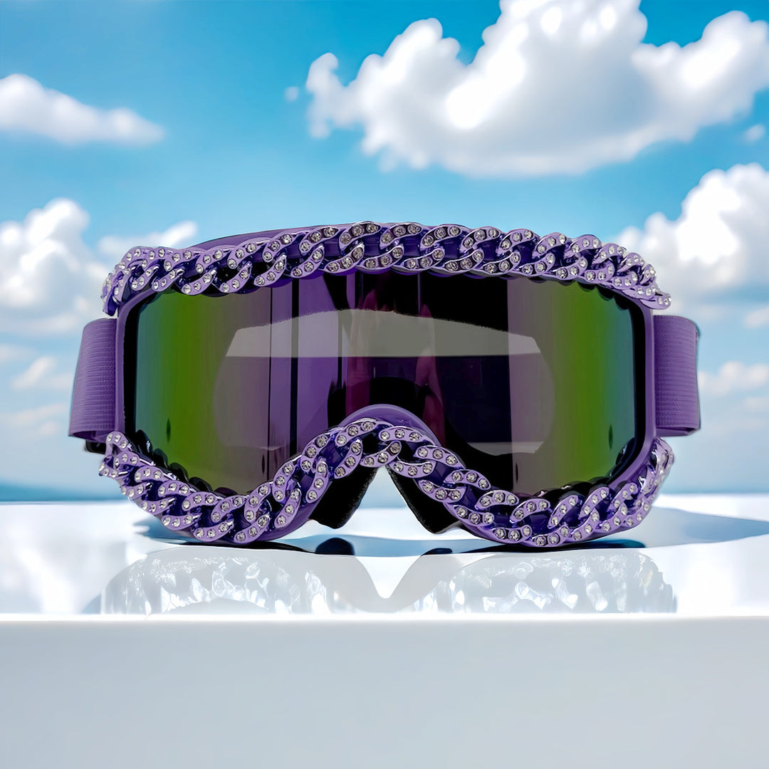 Women's ski goggles with glamorous rhinestone frame Stornfield