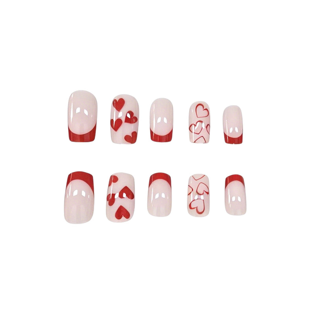 Artistic Heart-Design Acrylic Nail Enhancements Stornfield