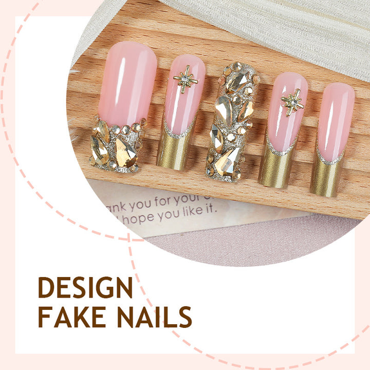 Fake nail set with glitter accents and elegant decorations Stornfield