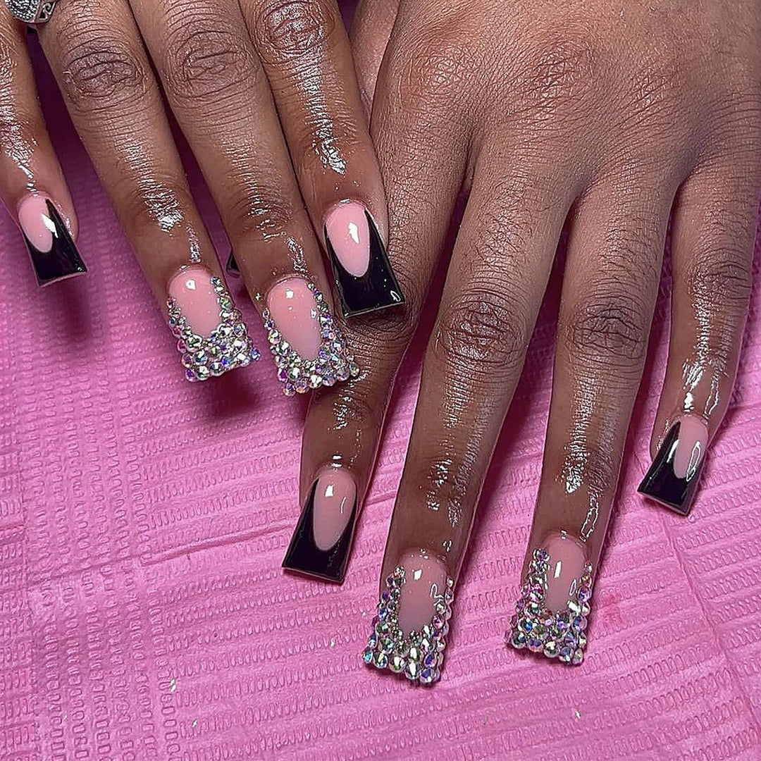 Glamorous Rhinestone-Accented Nail Extensions Stornfield