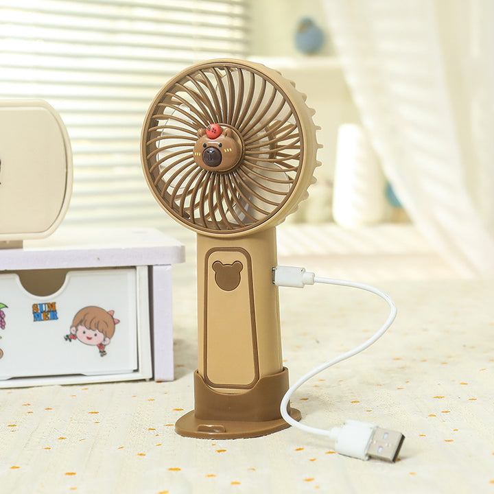 Women's Portable Mini Hand Fan with Cute Bear Design Stornfield