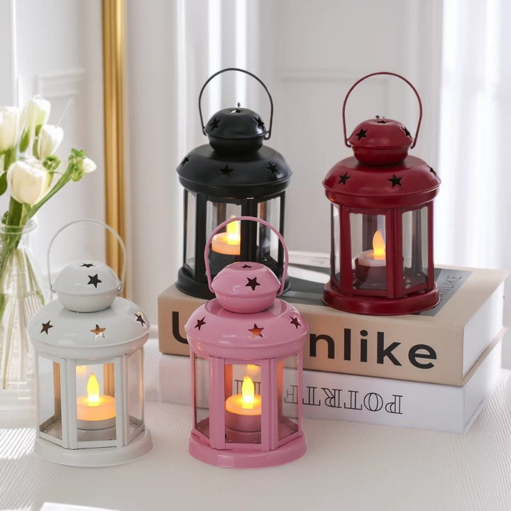Mini Vintage Metal Star-Cut Tea Light Lantern Stornfield