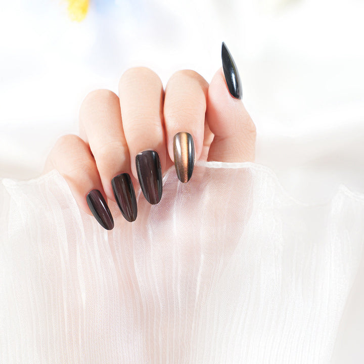 Glossy Metallic Press-On Nail Set Stornfield