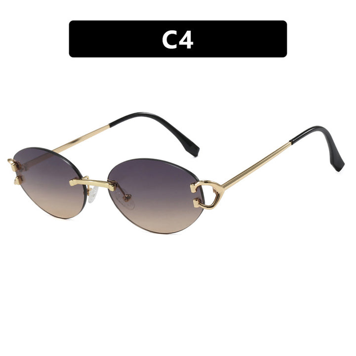 Women's elegant oval-shaped sunglasses with fashionable metal frame Stornfield
