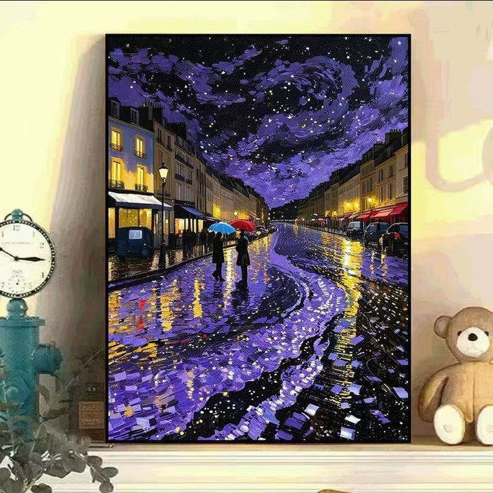 Eiffel Tower Night Scene Canvas Art Stornfield
