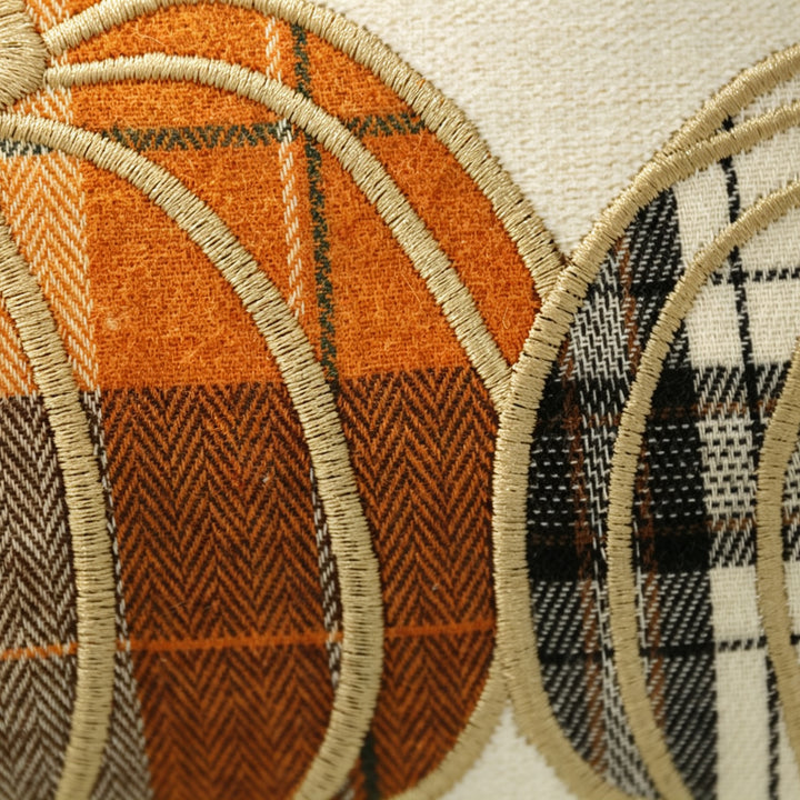 Embroidered Autumn Pumpkin Decorative Throw Pillow