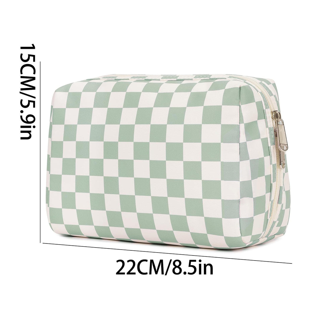 Stylish cosmetic bag with checked pattern Stornfield