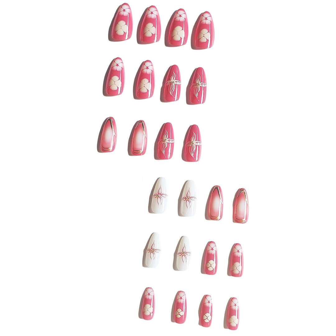 Artistic Floral Press-On Nail Design Stornfield