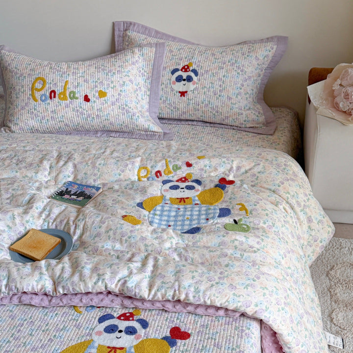 Quilted Cotton Kids Duvet Cover and Pillowcase Set