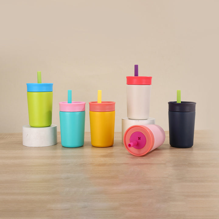Ladies Insulated Drinking Bottle with Silicone Lid and Straw Stornfield