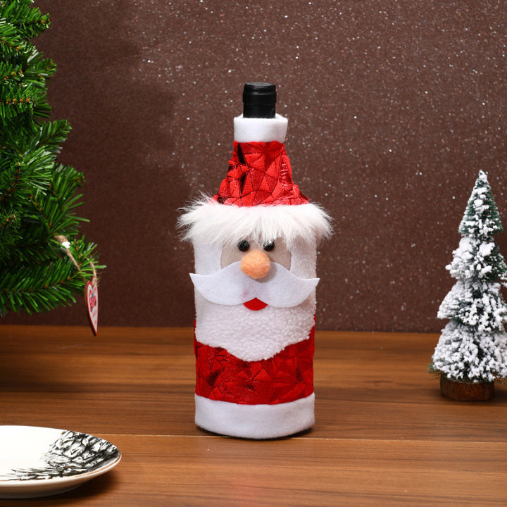 Decorative wine bottle cover in Santa Claus design Stornfield