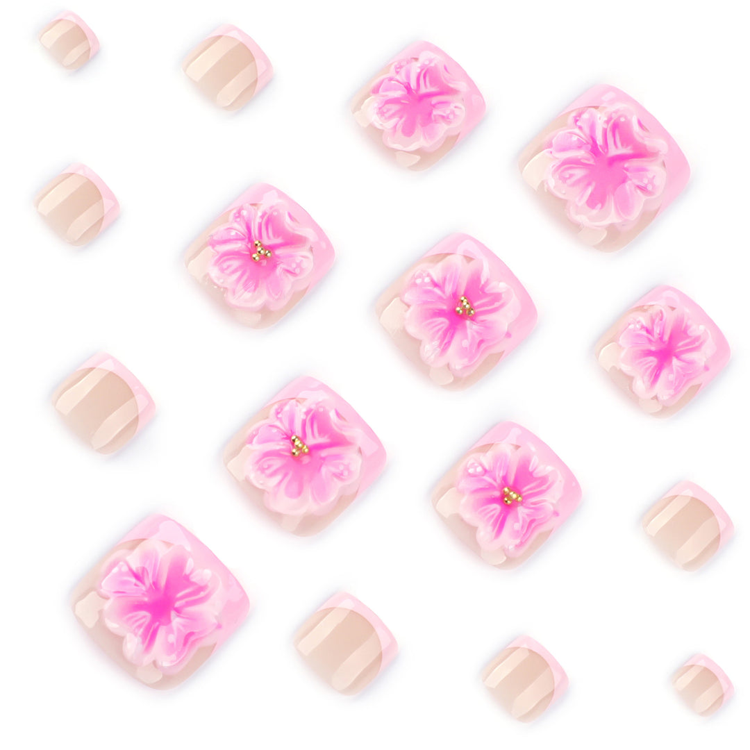 Artistic toenail design with floral accents Stornfield