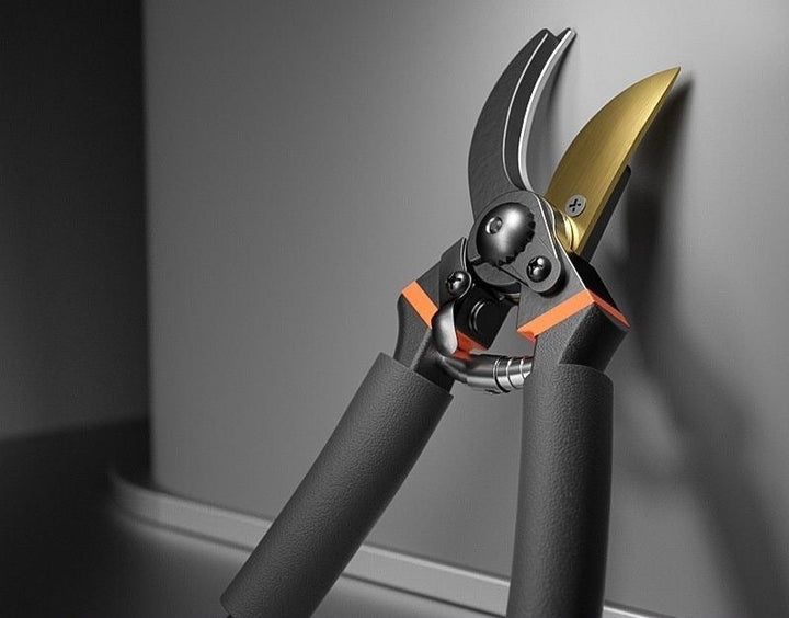 Ergonomic curved bypass pruning shears with non-slip foam grips Stornfield