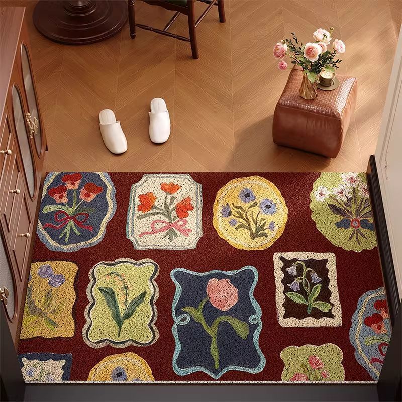 Vintage Floral Pattern Welcome Mat