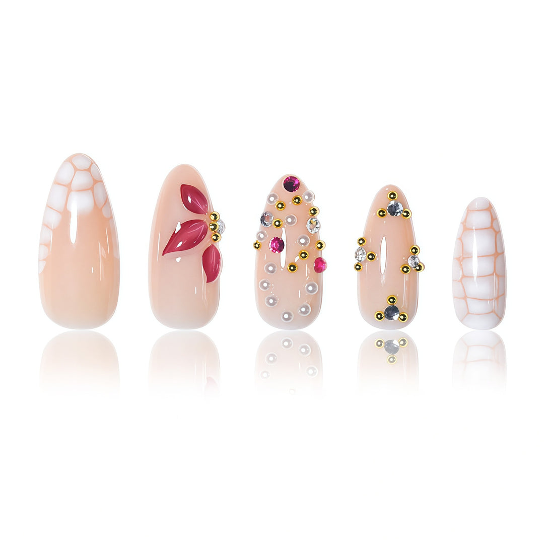 Elegant Floral Press-On Nail Art Extensions Stornfield 1787913980