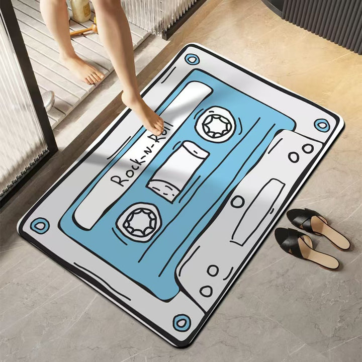 Retro Music-Themed Bath Mat
