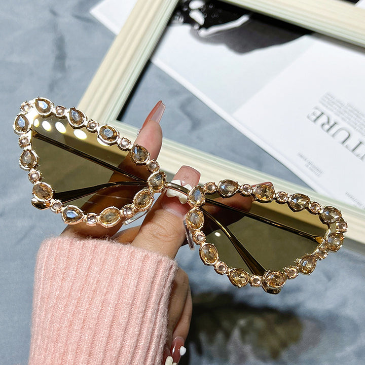 Heart-Shaped Rhinestone-Embellished Sunglasses Stornfield