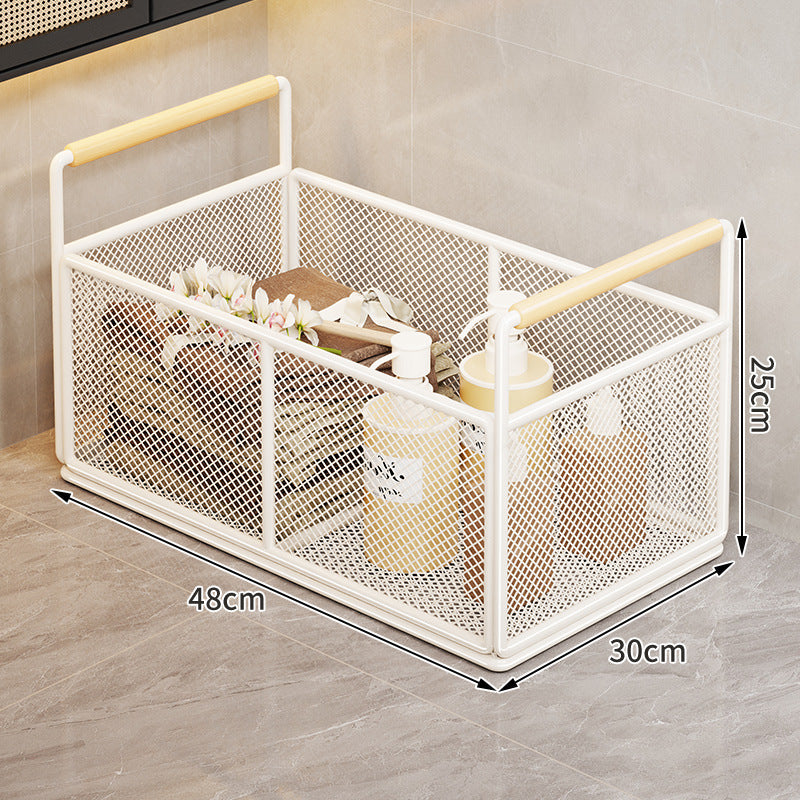 Rolling Ventilated Laundry Storage Cart with Handles