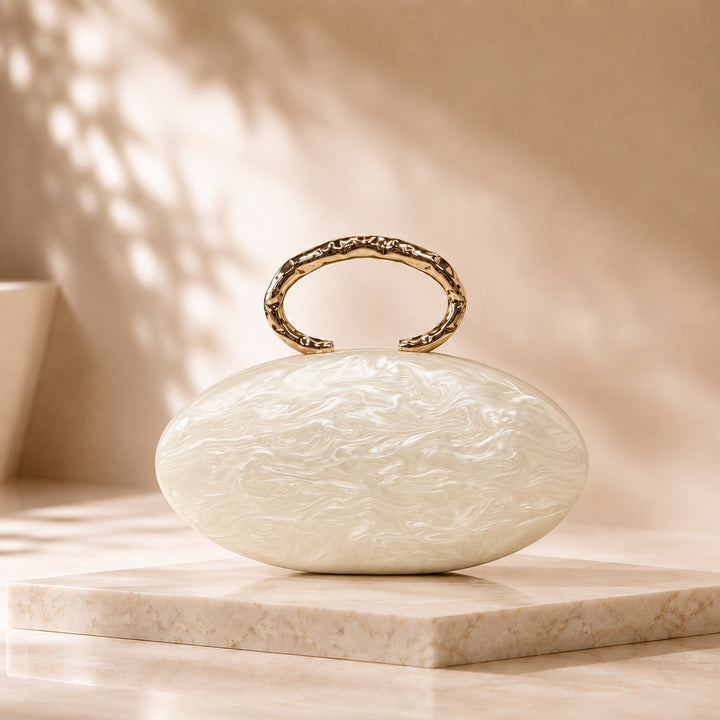 Artistic Curved Handle Acrylic Clutch