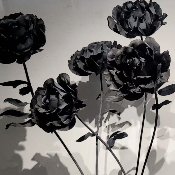 Artistic Decorative Black Rose Sculpture