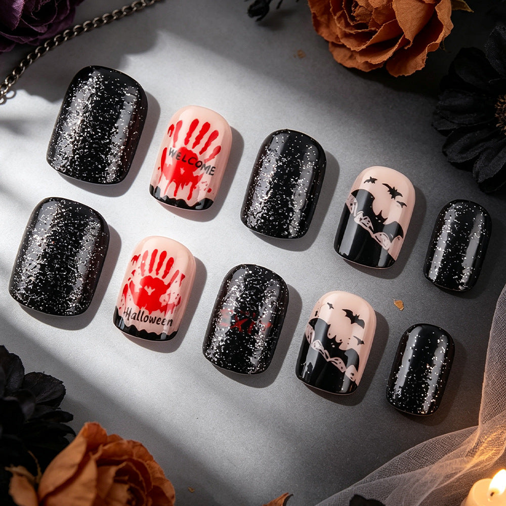 Halloween-Themed Press-On Nail Art Stornfield 1787542716