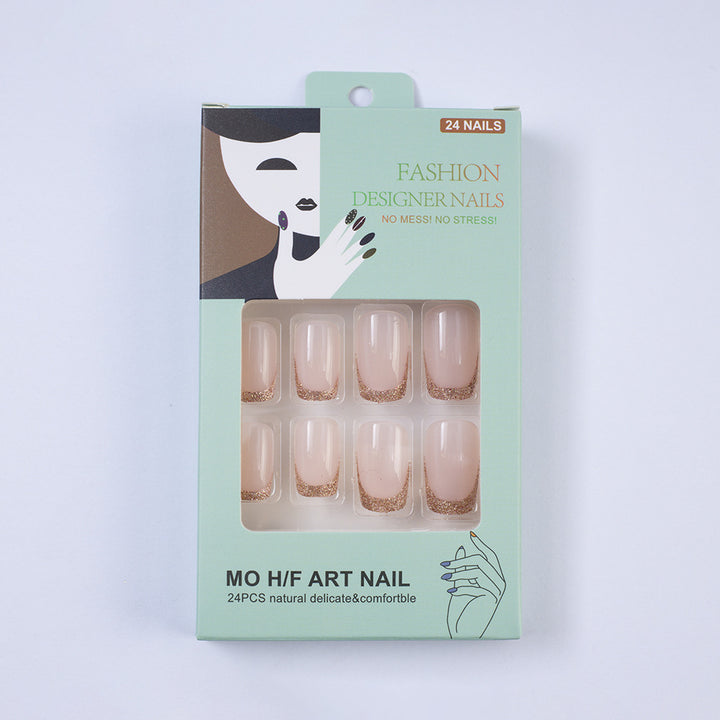 Glamorous artificial nails with glitter French tip Stornfield