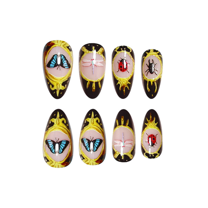 Artistic Insect-Themed Press-On Nails Stornfield