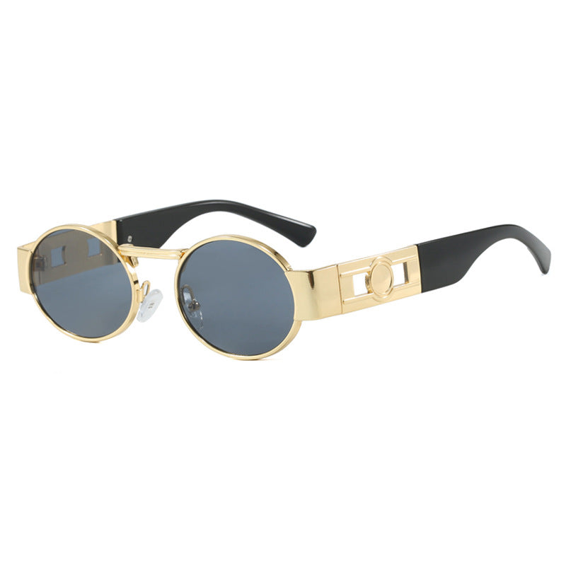 Ladies round sunglasses with fashionable metal frame and UV protection Stornfield
