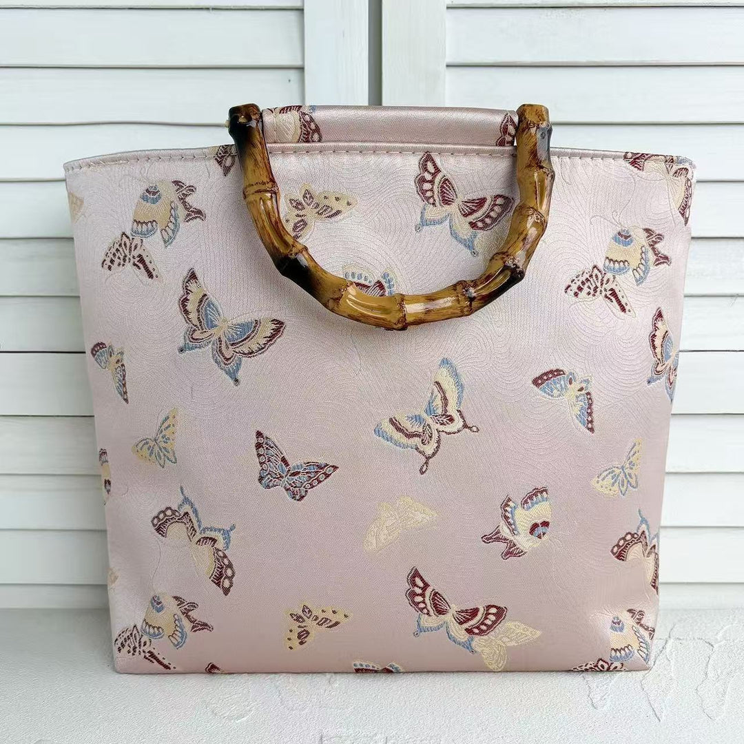 Handcrafted bag with bamboo handles Stornfield