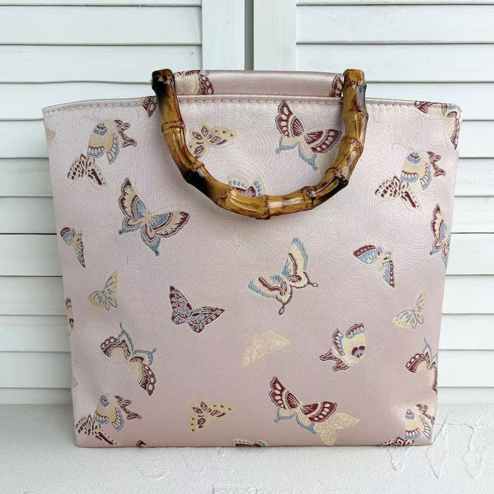 Handcrafted bag with bamboo handles Stornfield