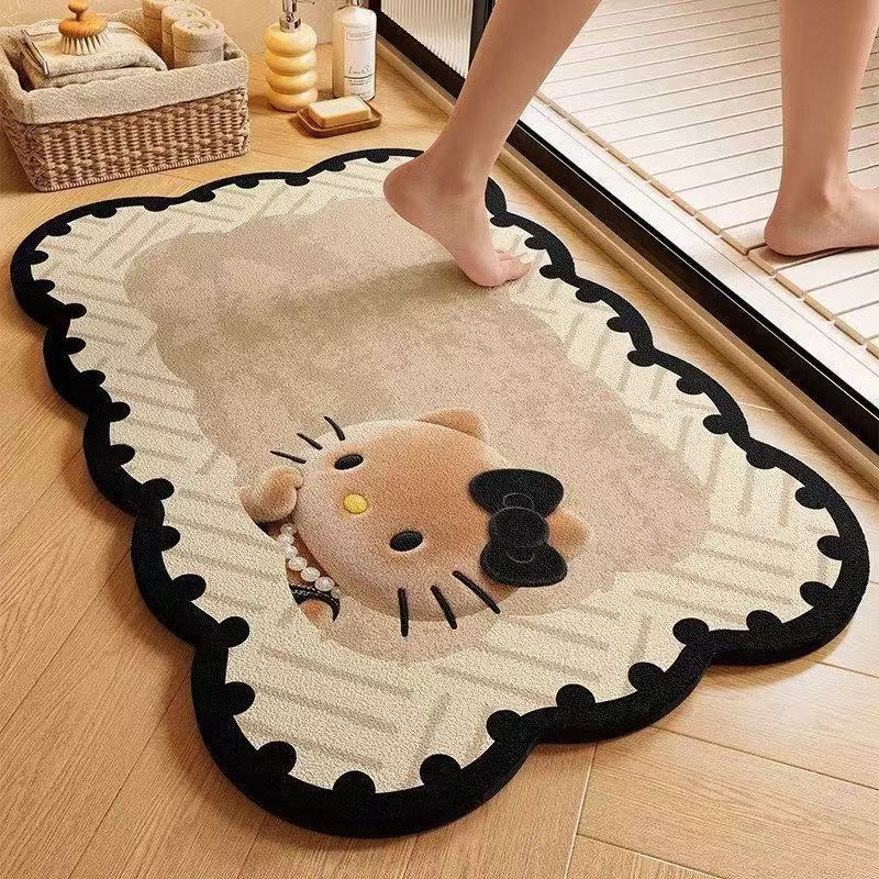 Cartoon Cat Themed Bath Rug for Home