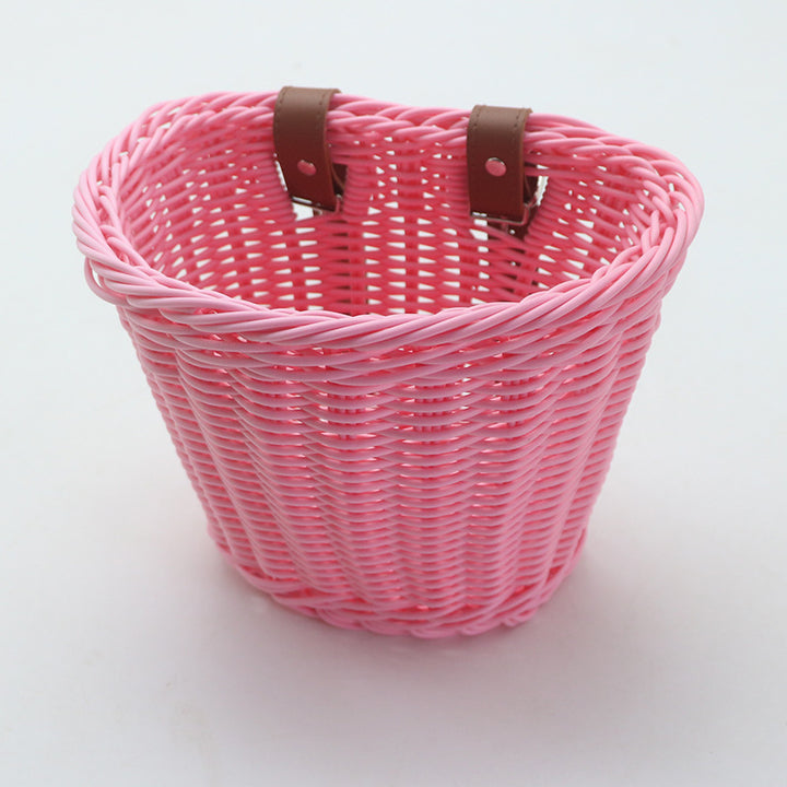 Decorative Woven Storage Basket with Leather Handles Stornfield
