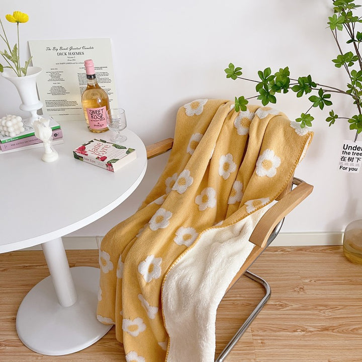 Unisex Cozy Cotton Blanket with Playful Flower Pattern Stornfield