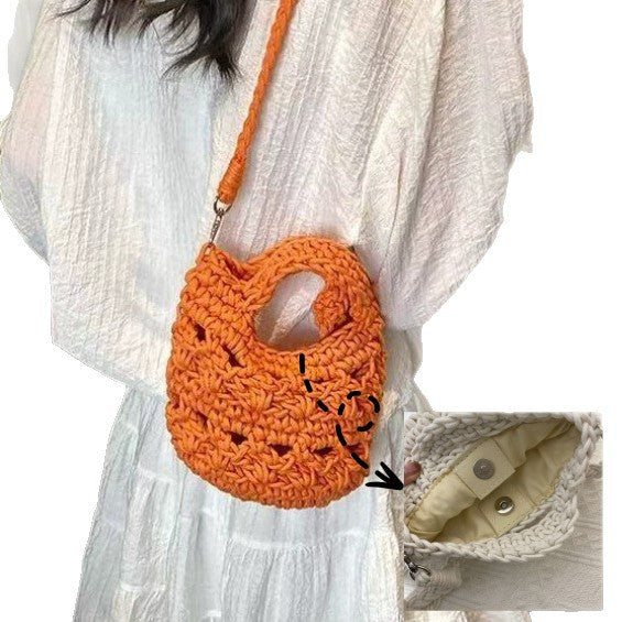 Hand-knotted bag with braided structure Stornfield