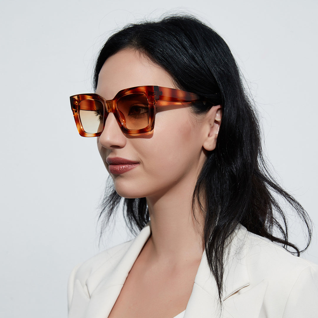 Women's trendy square sunglasses with transparent frame Stornfield