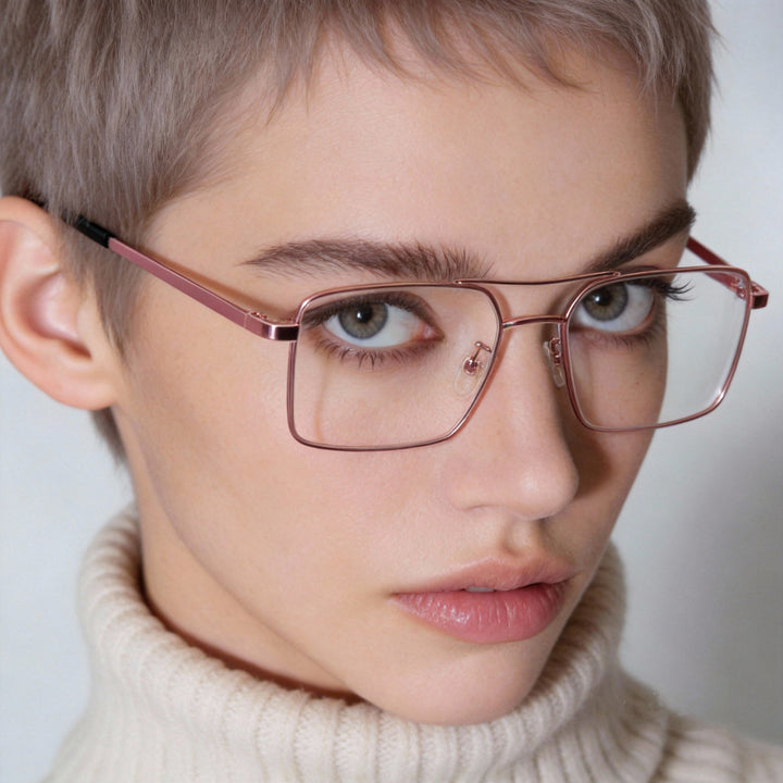 Women’s fashion rectangular glasses with stylish metal frame Stornfield