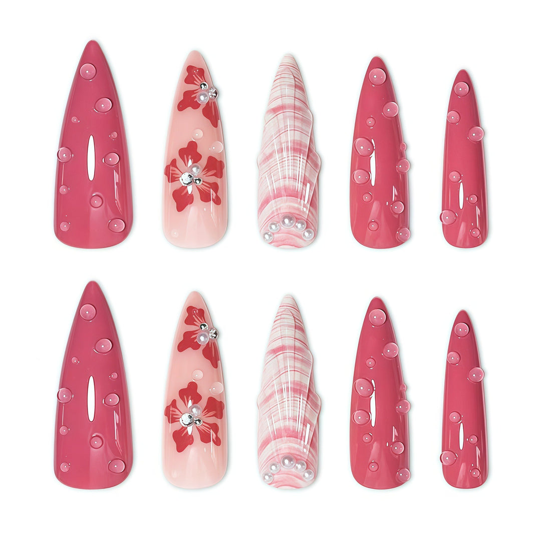 Premium Floral Stiletto Nail Enhancements Stornfield