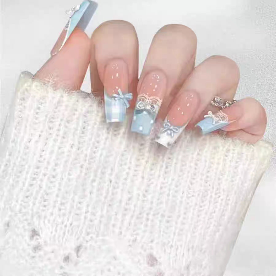 Decorative Ribbon Bow Press-On Nail Set Stornfield