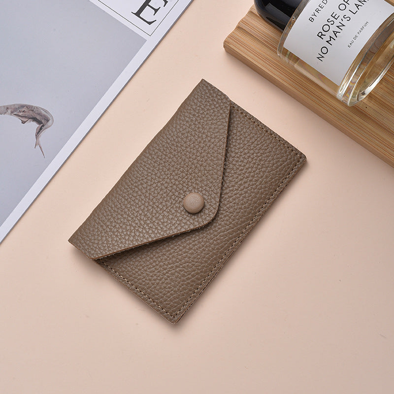 Compact Textured Leather Cardholder Stornfield