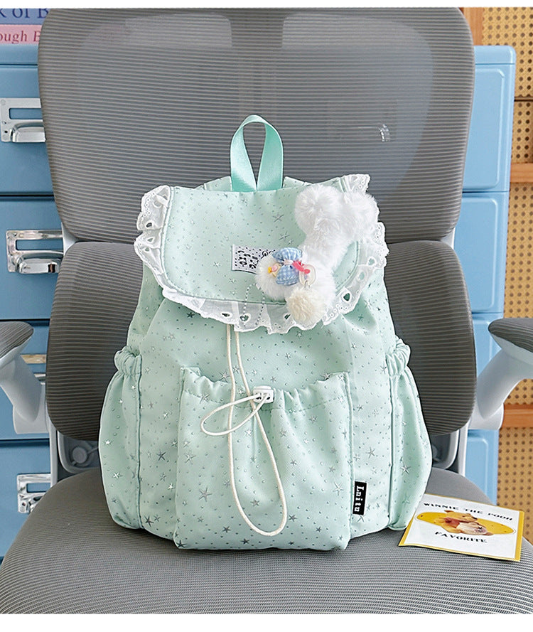 Star Print Ruffled Backpack Stornfield