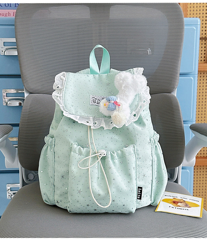 Star Print Ruffled Backpack Stornfield