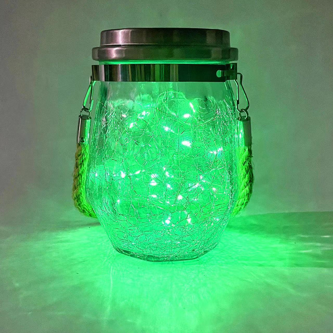 Contemporary Creative Crackle Glass Bottle Star Decor LED Solar String Light For Outdoor Patio | Stornfield