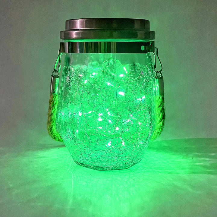 Contemporary Creative Crackle Glass Bottle Star Decor LED Solar String Light For Outdoor Patio | Stornfield